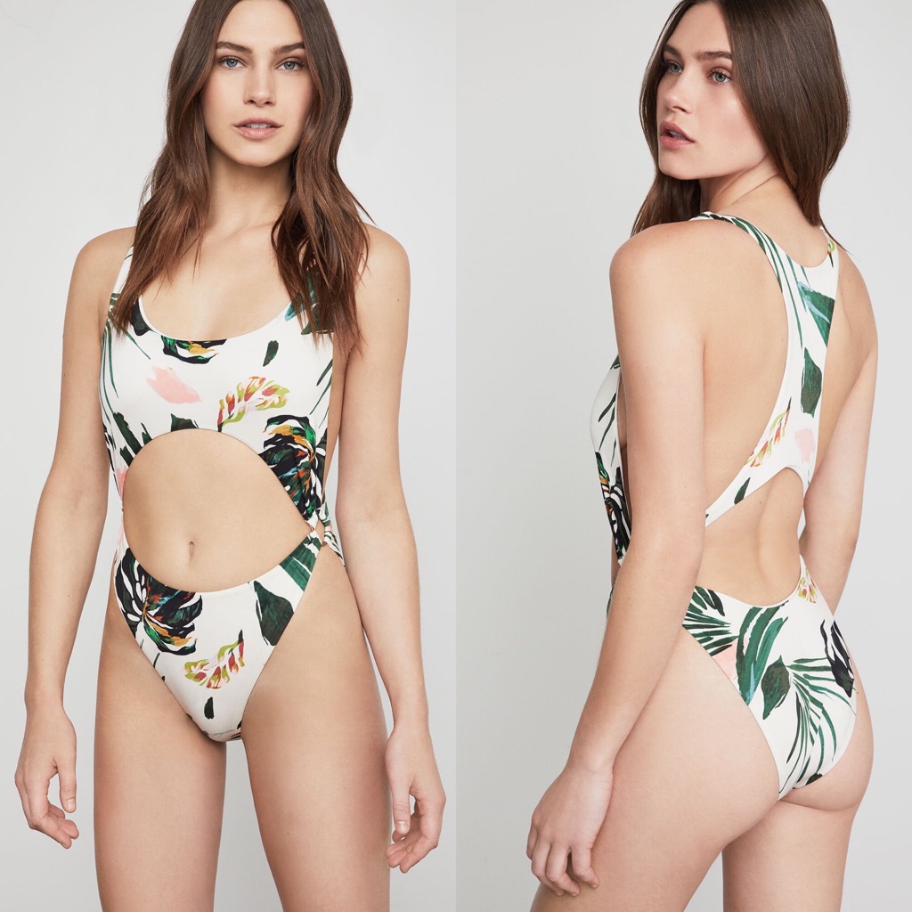 Bcbgmaxazria Tropical Side Ring Monokin Swimsuit